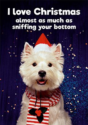 Dog I love Christmas Card
