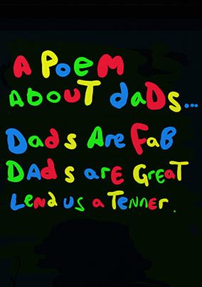 A Poem About Dads Birthday Card