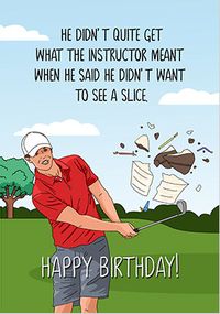 Golf Slice Birthday Card