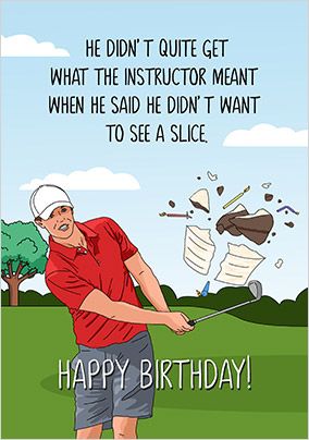 Golf Slice Birthday Card