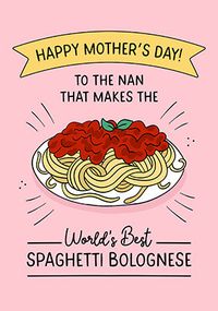 Nan's Spaghetti Bolognese Mother's Day Card