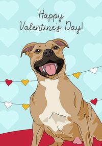 Bull Terrier Valentine's Day Card