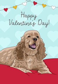 Valentine's Day Cocker Spaniel Card