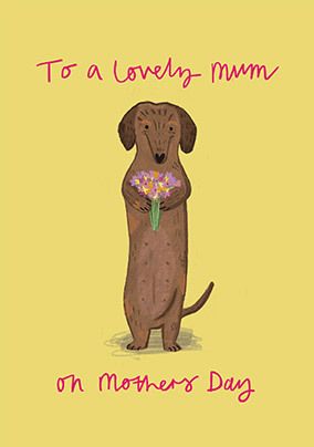 Flower Dog Mother's Day Card