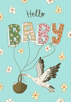 Hello Baby Stork Card