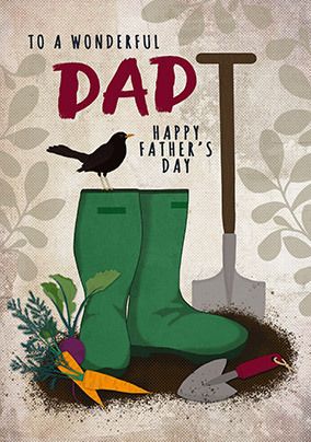 Dad's Wellies Father's Day Card