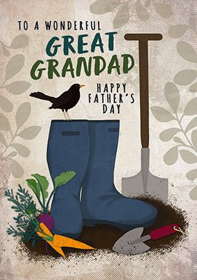Great Grandad gardening Father's Day Card
