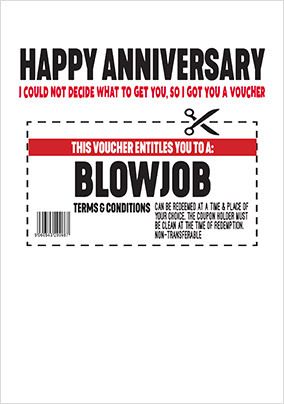 Blowjob Voucher Anniversary Card