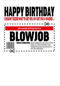 Blowjob Voucher Card