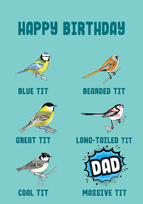 Dad Massive Tit Birthday Card