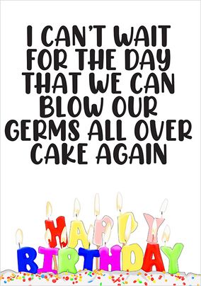 Germs over Cake Birthday Card