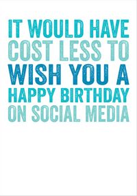 Social Media Funny Birthday Card