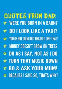 Tap to view Dad Quotes Father's Day Card