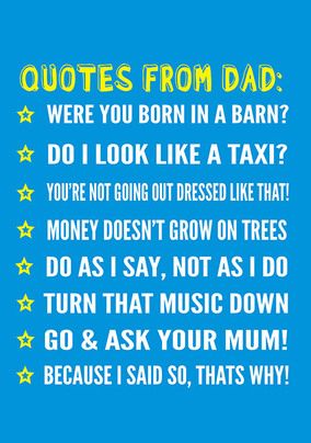 Dad Quotes Father's Day Card