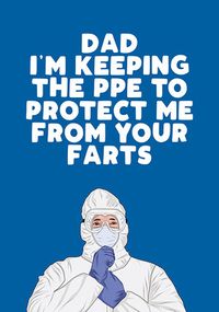 Tap to view Dad PPE Fart Protection Father's Day Card
