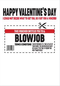 Blowjob Voucher Valentine's Day Card