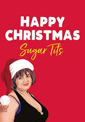 Happy Christmas Sugar Tits Funny Card