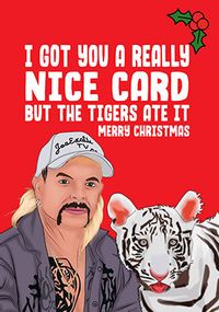 Tap to view The Tigers Ate It Funny Christmas Card