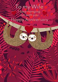 Wife I Love Hanging With You Anniversary Card