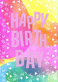 Multicolour Happy Birthday Card