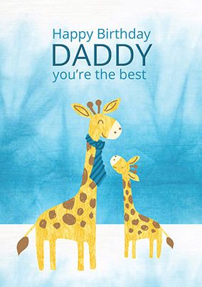Giraffe Daddy Birthday Card