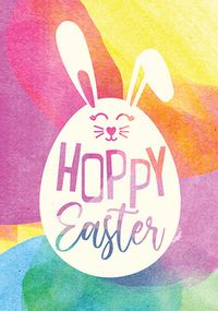 Hoppy Easter Bunny Bright Egg Card