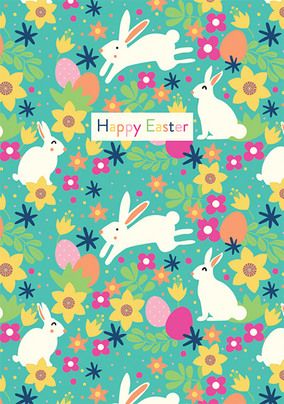 Bright Bunnies Repeat Easter Card