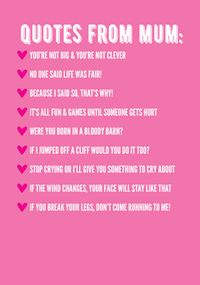 Tap to view Mum Quotes Mother's Day Card