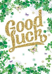 Tap to view Green Clovers Good Luck Card