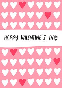 White Hearts Happy Valentine's Day Card