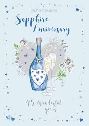 Sapphire Anniversary Congrats Card