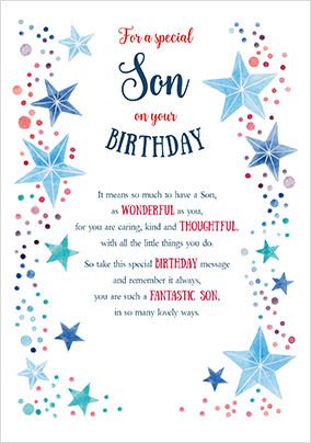 Special Son Birthday Card