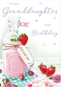 Tap to view Granddaughter Milkshake Birthday Card