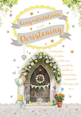Church Door Christening Card