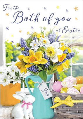 Both Of You Flowers Easter Card