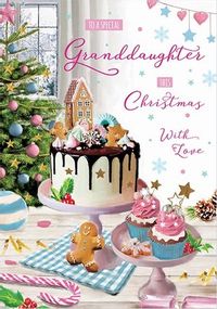 Granddaughter at Christmas Cake Card
