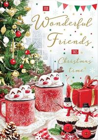 Wonderful Friends Traditional Christmas Card