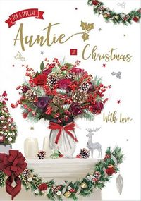 Tap to view Auntie at Christmas Bouquet Card