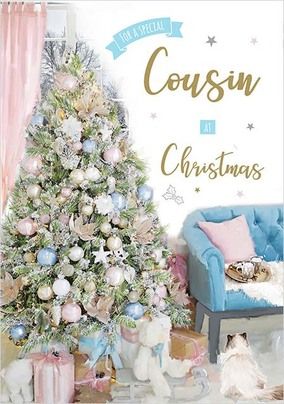 Cousin Christmas Tree Traditional Card