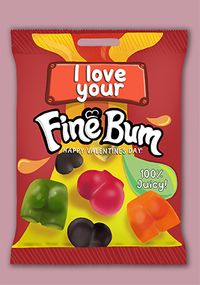 I Love Your Fine Bum Valentine's Day Card