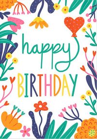 Tap to view Happy Birthday Floral Border Card