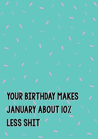 Tap to view January About 10% Less Sh*it Birthday Card