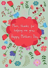 Tap to view Thanks for Helping Me Grow Mother's Day Card