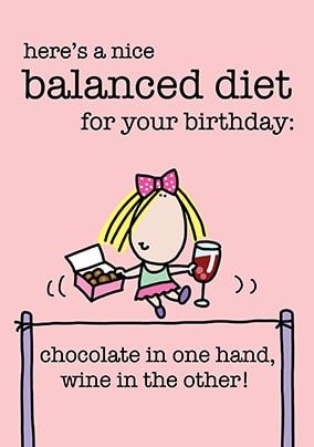 Balanced Diet Birthday Card