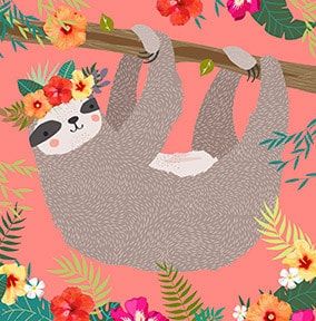 Girl's Sloth Card