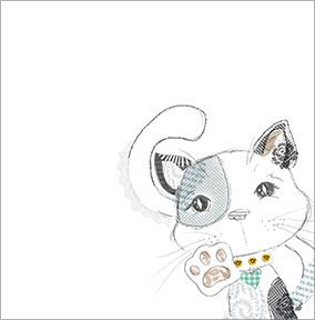 Cat With Patch Greeting Card