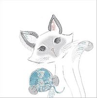 Cat With Wool Greeting Card