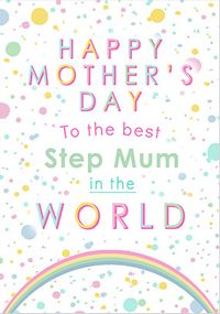 Tap to view Best Step Mum Mother's Day Rainbow Card