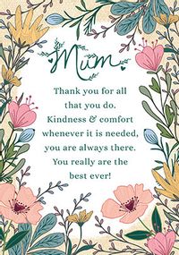 Tap to view Thank You For All You Do Mum Mother's Day Card