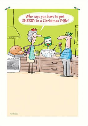 Gin Trifle Christmas Card